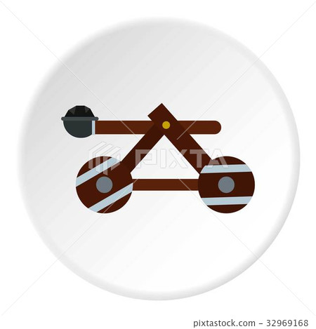 Medieval siege catapult icon circle Medieval siege catapult icon circle 32969168