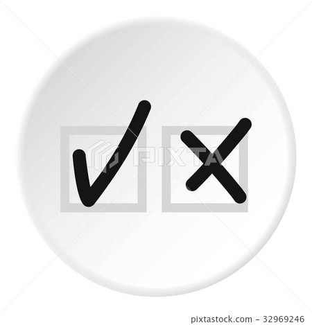 Checkmark to accept and refusal icon circle Checkmark to accept and refusal icon circle 32969246