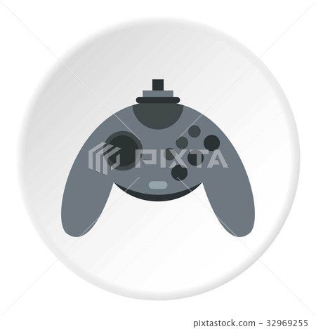 Gray joystick icon circle 32969255