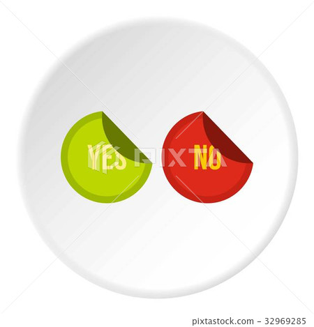Yes and no buttons icon circle 32969285