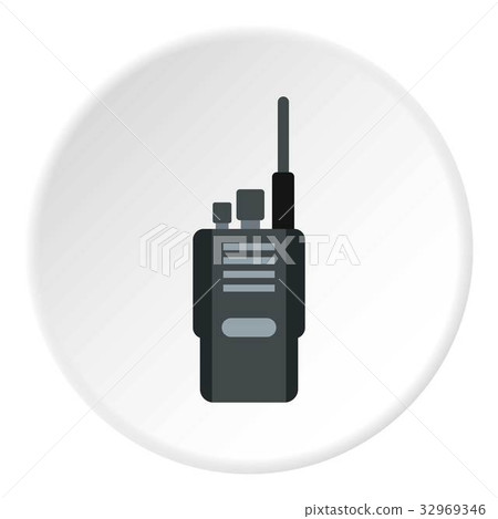 Portable radio transceiver icon circle 32969346