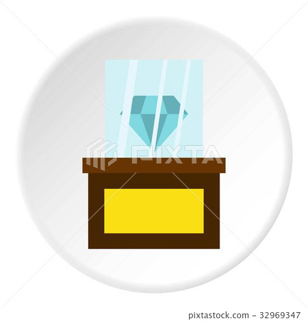 Diamond on a pedestal icon circle 32969347
