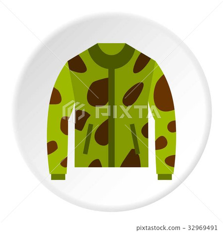 Camouflage jacket icon circle 32969491