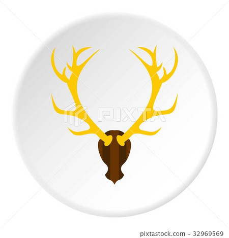 Deer antler icon circle 32969569