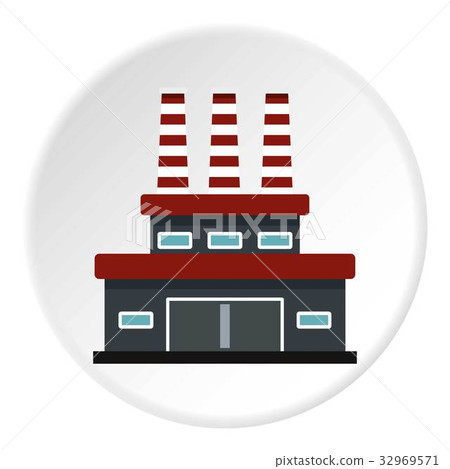 Large oil refinery icon circle 32969571
