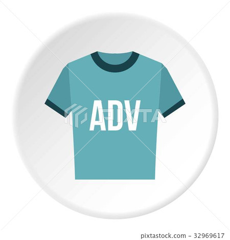 Blue shirt with ADV inscription icon circle - Stock Illustration ...