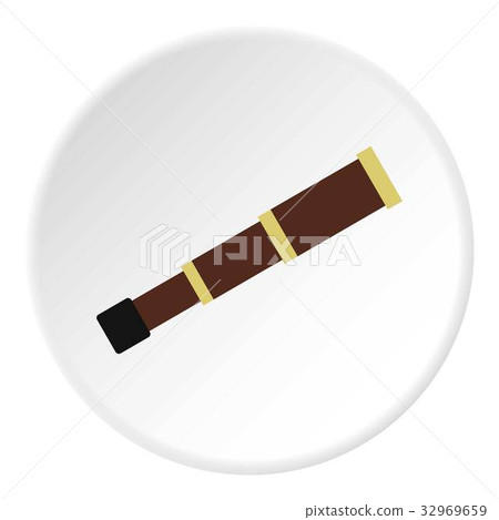 Antique telescope icon circle 32969659
