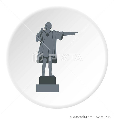 Christopher Columbus Statue icon circle 32969670