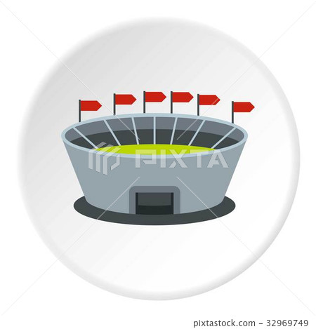 Round stadium with flags icon circle Round stadium with flags icon circle 32969749