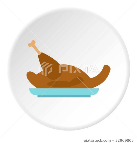Fried chicken icon circle 32969803