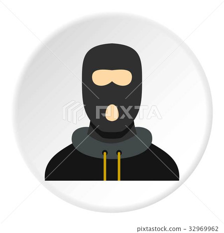 Masked robber icon circle Masked robber icon circle 32969962