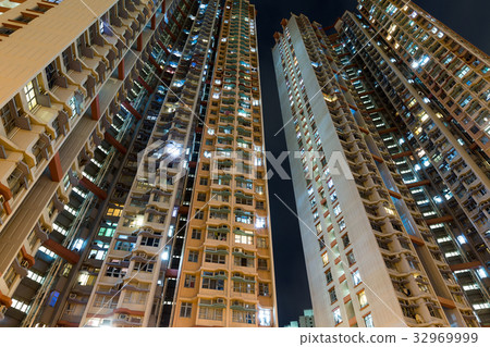Residential building at night 32969999