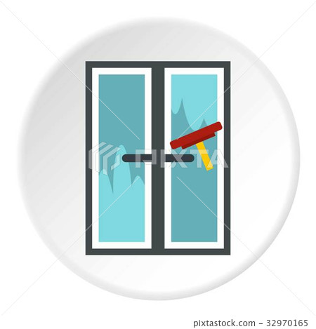 Brush washes a window icon circle - Stock Illustration [32970165] - PIXTA
