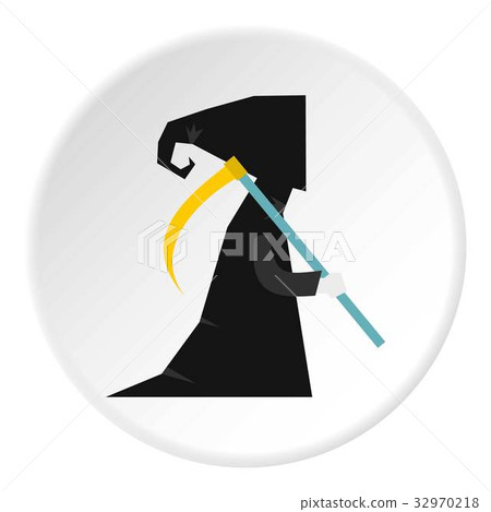 Death with scythe icon circle 32970218