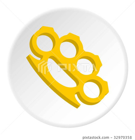 Yellow knuckles icon circle 32970358