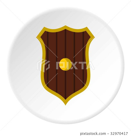Protective shield icon circle 32970417
