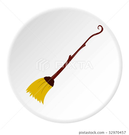 Witch broom icon circle 32970457