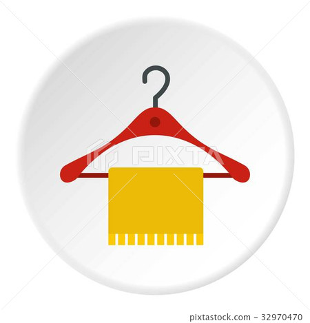 Hanger and towel icon circle 32970470