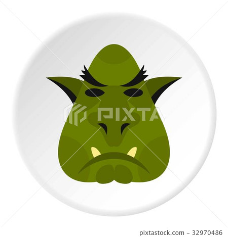 Head of troll icon circle 32970486