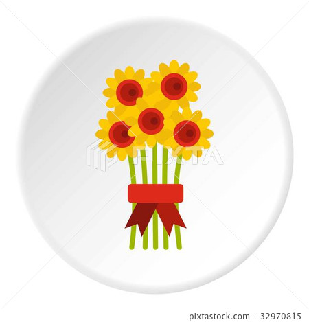 Bouquet of flowers icon circle Bouquet of flowers icon circle 32970815