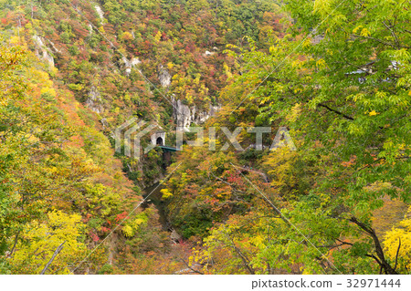 Naruko Gorge with colorful autumn foliage Naruko Gorge with colorful autumn foliage 32971444