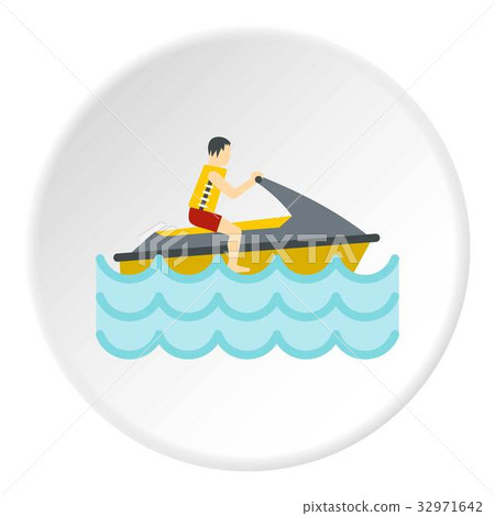 Jet ski rider icon circle Jet ski rider icon circle 32971642