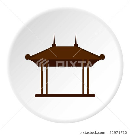 Wooden pavilion icon circle Wooden pavilion icon circle 32971710