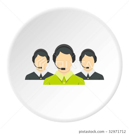 Three support phone operators icon circle 32971712