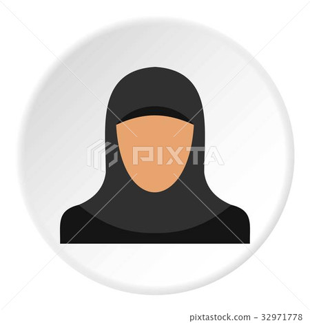Arabic woman icon circle 32971778