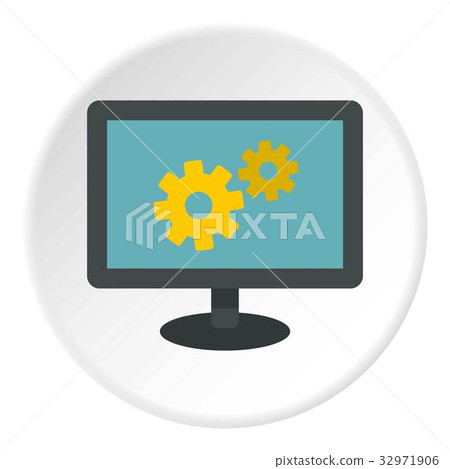 Monitor settings icon circle 32971906