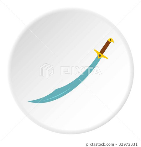 Arabian scimitar sword icon circle 32972331