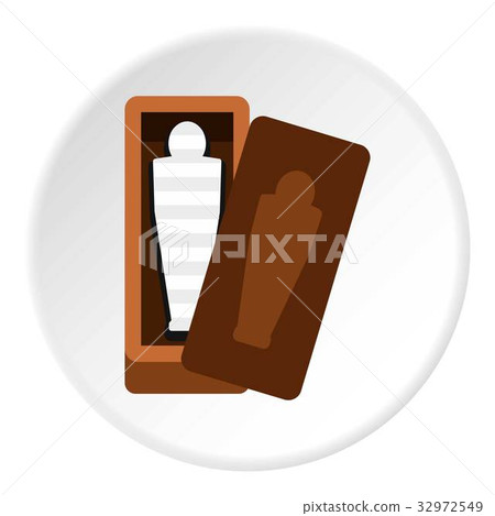 Sarcophagus of an Egyptian mummy icon circle 32972549