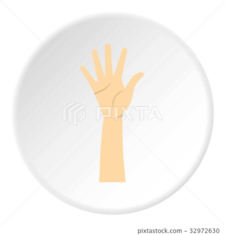 Hand showing five fingers icon circle 32972630