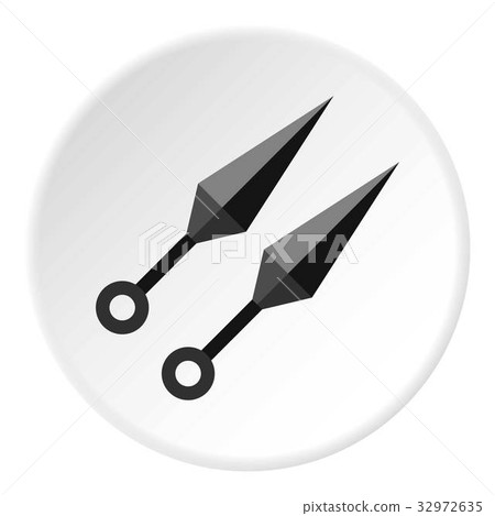 Kunai, ninja weapon icon circle 32972635