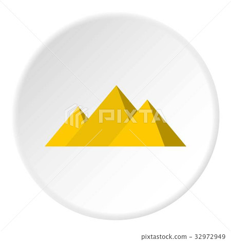 Egyptian Giza pyramids icon circle Egyptian Giza pyramids icon circle 32972949