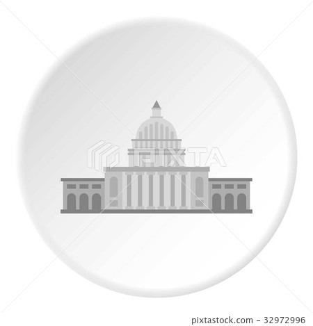 White house icon circle 32972996