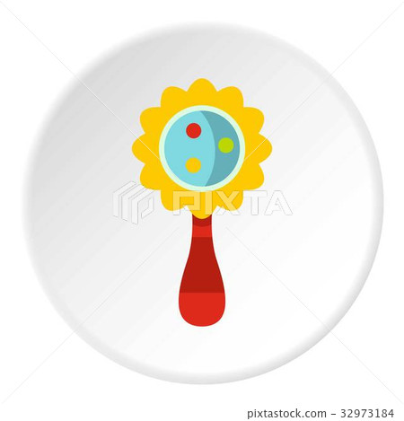 Colorful baby rattle icon circle Colorful baby rattle icon circle 32973184