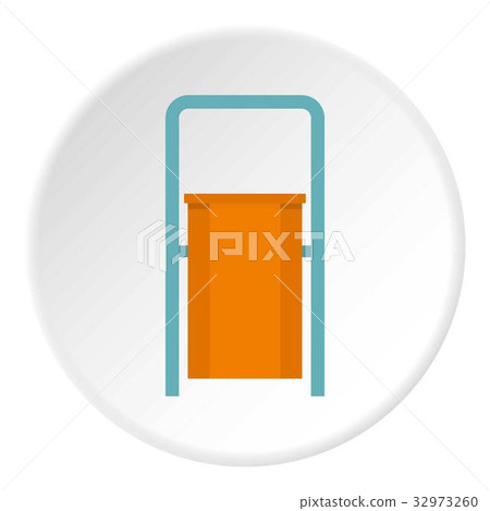 Orange public garbage bin icon circle Orange public garbage bin icon circle 32973260