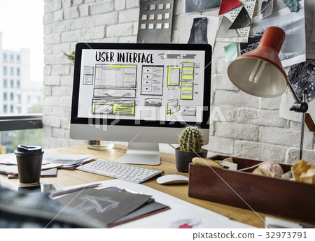 Website development layout sketch drawing Website development layout sketch drawing 32973791