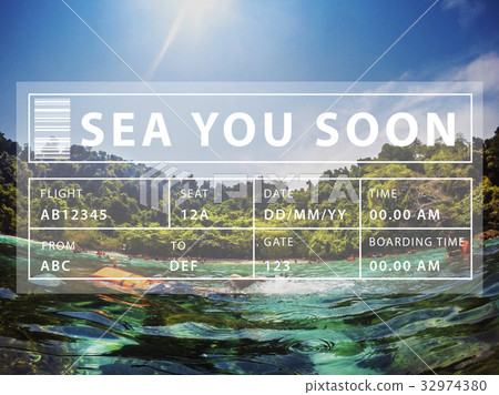 Sea Summer Vacation Travel Journey Word Sea Summer Vacation Travel Journey Word 32974380