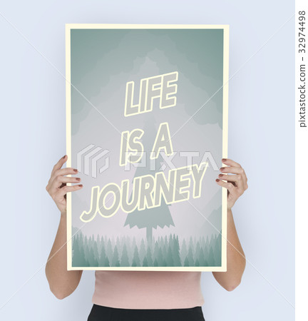 People holding aspiration word quote banner board People holding aspiration word quote banner board 32974498