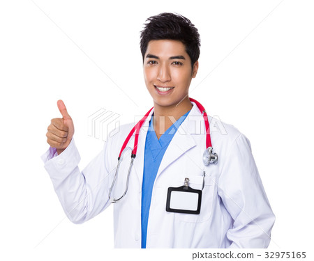 Doctor with thumb up Doctor with thumb up 32975165