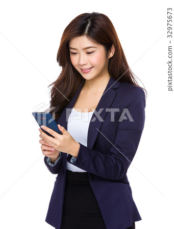 Asian Businesswoman use of mobile phone 32975673