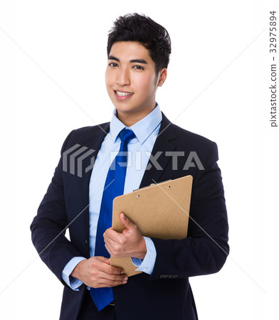 Businessman hold with clipboard 32975894