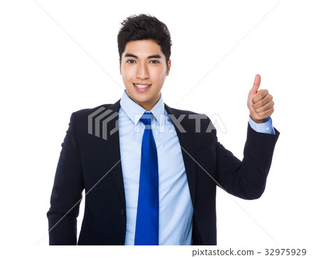 Asian businessman with thumb up gesture 32975929
