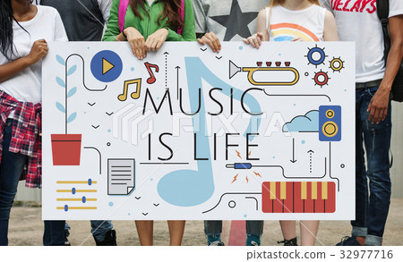 Music Taste Passion Lifestyle Word Graphic Music Taste Passion Lifestyle Word Graphic 32977716