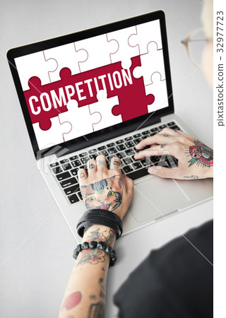 Challenge Competition word puzzle pieces Challenge Competition word puzzle pieces 32977723