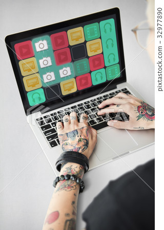 Camera Photo Matching Line Game Icons 32977890