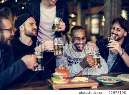 Diverse People Enjoy Food Drinks Party Restaurant Diverse People Enjoy Food Drinks Party Restaurant 32978198