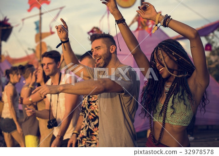 People Enjoying Live Music Concert Festival People Enjoying Live Music Concert Festival 32978578